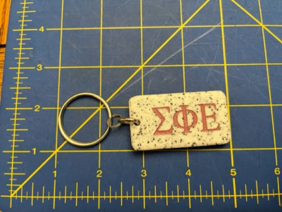 Sigma Phi Epsilon Marble Keychain Key Ring, Fob, NEW, RETIRED, RETRO, NOS