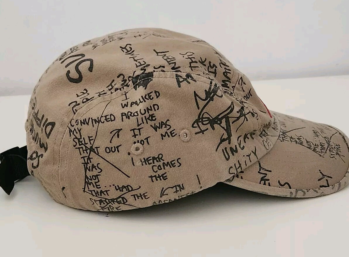 SS23 Supreme Gonz Poems Camp Cap Khaki Hat box logo Mark