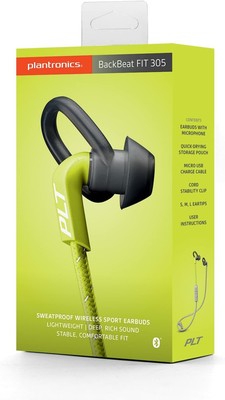 Plantronics BackBeat FIT 305 Cuffie Bluetooth - Sudore Sport senza Fili |  eBay