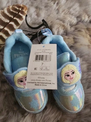 Zapatillas deportivas NewDisney's Frozen para niñas pequeñas talla 7 azules y blancas iluminadas Foto 4 de 4