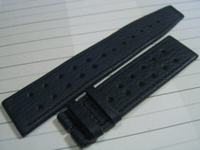 1960-70'S 20MM BLUE PERFORATED SWISS STRAP HEUER MONACO SILVESRSTONE ...  5829