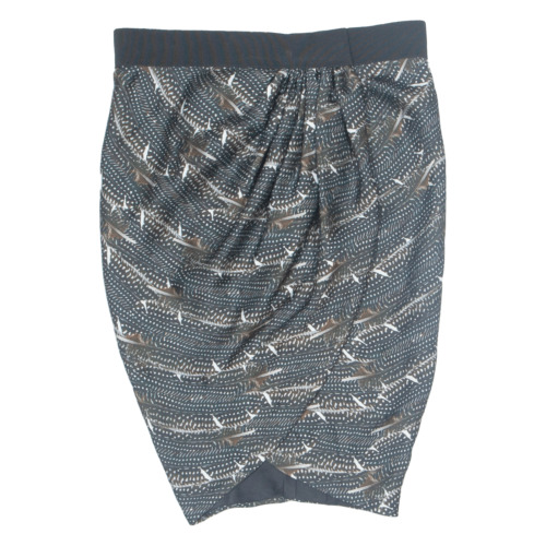 ISABEL MARANT Ruched Short Wrap Skirt Black Crazy Pattern Womens S - 第 1/8 張圖片