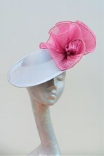 Penelope-Silver Grey Silk saucer Dusky Pink Metallic Pleat ASCOT WEDDING