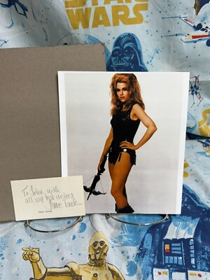 Jane Fonda Original Signed index card photo Singer Actress Movie Star Model