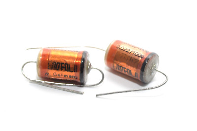 2x Vintage Folien-Kondensator EROFOL II, 0.022 µF / 1000 V, Audio Capacitor, NOS