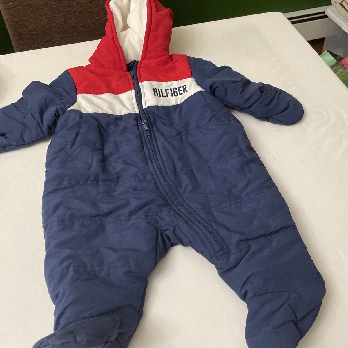 Tommy Hilfiger baby boy 6 9 month long sleeve hooded footed snowsuit outerwear