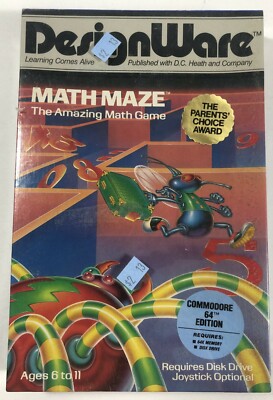 Math Maze / DesignWare / Commodore 64/128 Factory Sealed NIB NOS New