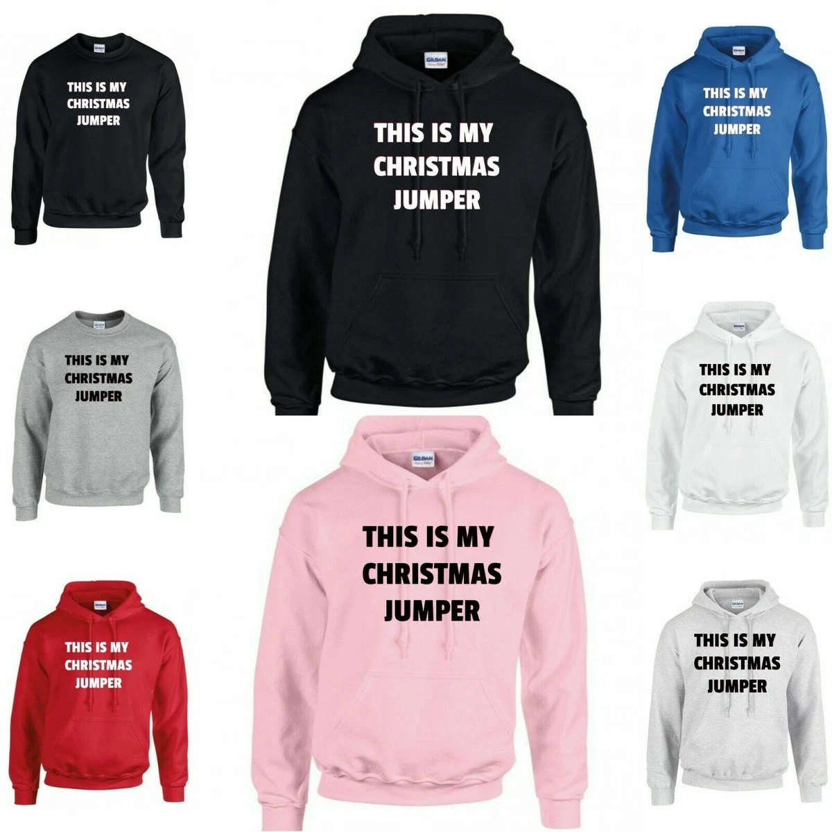 THIS IS MY CHRISTMAS JUMPER HOODIE BOY GIRL KIDS WOMEN ADULT TEEN UNISEX HOOD