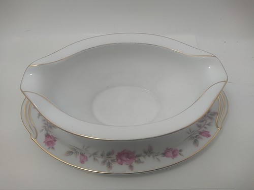 Vintage RC Nippon Toki Kaisha Pink Rose Floral Pattern Gravy Bowl - Picture 3 of 8