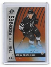2017-18 UPPER DECK SP GAME USED JONNY BRODZINSKI AUTHENTIC ROOKIES 62/113