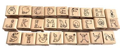 Viva Las Vegastamps ~ Set of 26 Dog Alphabet Small Rubber Stamps ~ New