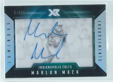 MARLON MACK 2017 PANINI LUMINOUS ENDORSEMENTS ON CARD AUTO RC #D 97/99