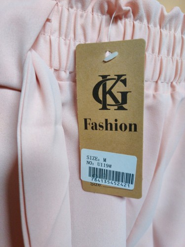 GK Fashion Womens Short Pants Casual Loose High Waist Elastic Pink Color Size M - Picture 8 of 11