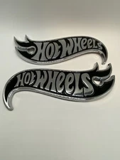5" Large Size Hot Wheels METAL Left & Right Fender Badge Decal Emblem USA SELLER