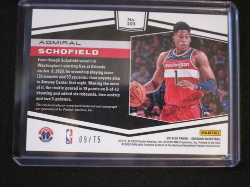 2019-20 Obsidian ADMIRAL SCHOFIELD  RPA  Electric Etch PURPLE  #9/75 - Bild 2 von 2