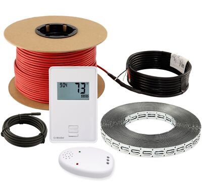 LuxHeat Cable Kit 240V (40-300sqft) Electric Radiant Floor Heating System Tile +