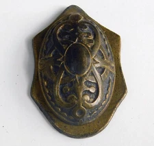 Single Antique Victorian Cast Brass Circa 1875 Covered Key Escutcheon