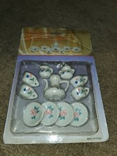 Handcrafted Porcelain 13 Pieces China Tea Set Doll House
