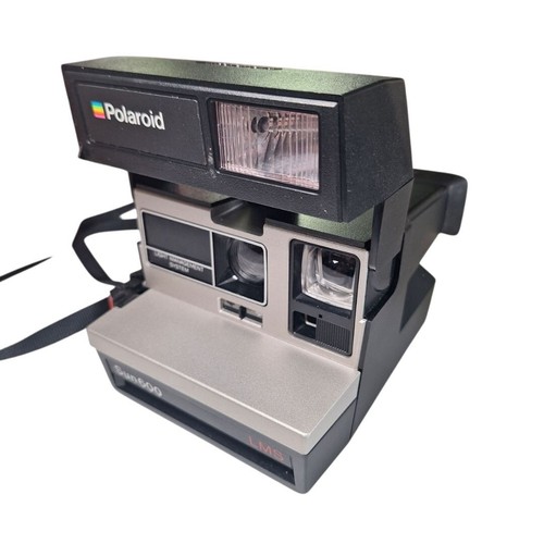 Polaroid Sun600 LMS Kamera Vintage Pop Up Umhängeband schwarz USA Made Fotografie - Bild 2 von 11