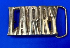 Custom Name Larry Vintage Solid Brass Block Letters Belt Buckle