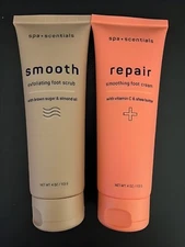 SPA SCENTIALS Repair Smoothing Foot Cream & Exfoliating Foot Cream-SET OF 2 new!