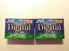 NEW JVC DVM60 Digital Video Cassette Mini DV 60 90 Minute Blank Tapes 2 Cassette