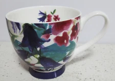 Portobello By Inspire Coffee  Mug Bone China Footed Multicolor Floral 16 oz