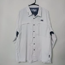 Pelagic Shirt Mens Large White Eclipse Guide Pro Series Long Sleeve Fishing XL