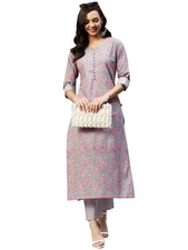 GoSriKi Women'S Cotton Blend Kurta With Pant