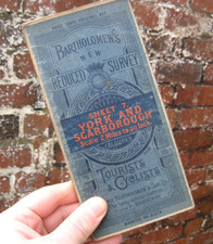 1920 Bartholomew's Tourists & Cyclists Map- York Scarborough