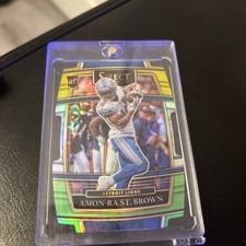 2021 Panini Select Concourse AmonRa St. Brown #73 Green & Yellow Prizm DieCut RC