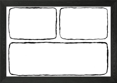 Comic page layout empty two medium  Framed Wall Art Poster Canvas Print Picture