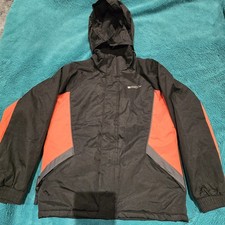 🔥MOUNTAIN WAREHOUSE Snow Jacket 9-10 Years Black Red Boys Ski Hooded Winter 🔥