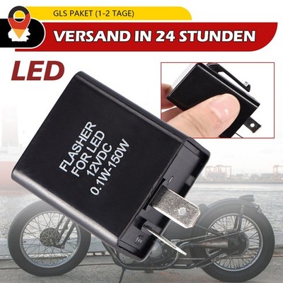 Motorrad 12V 2 Pin Schwarz Blinker LED Blink Relais Blinker Anzeige Universal