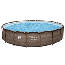 New Power Steel 18 Ft x 48 in Round Above Ground Pool Set w/ Pump Cover Ladder