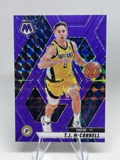 T.J. MCCONNELL 24-25 Panini Mosaic PURPLE FLUORESCENT Prizm 19/249 #129 Pacers
