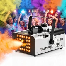 Fog Machine for Halloween Outdoor Indoor 1500W with 24 Lights