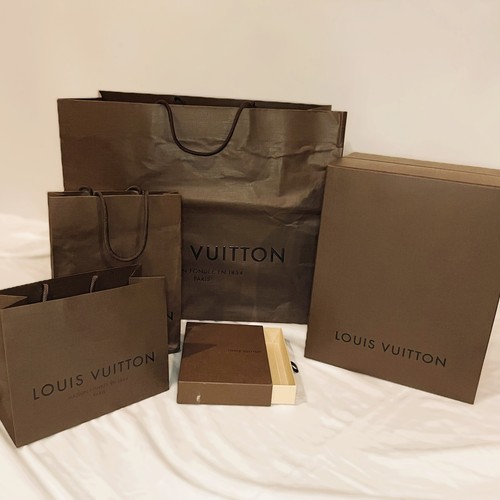 Lot of LOUIS VUITTON Paper Gift Shopping BAGS + BOXES (*Brown*)