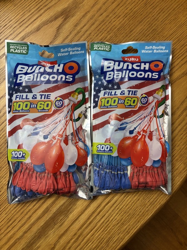 Bunch O Balloons 100+ Rapid-Filling Self-Sealing Water Red White & Blue 2 Pack