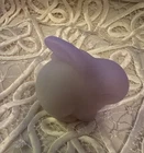 Vintage Fenton Lavender Satin  Glass Rabbit Figurine Paperweight