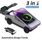 3 in 1 Magnetic Wireless Charger Stand Cybertruck Design iPhone AirPods Watch