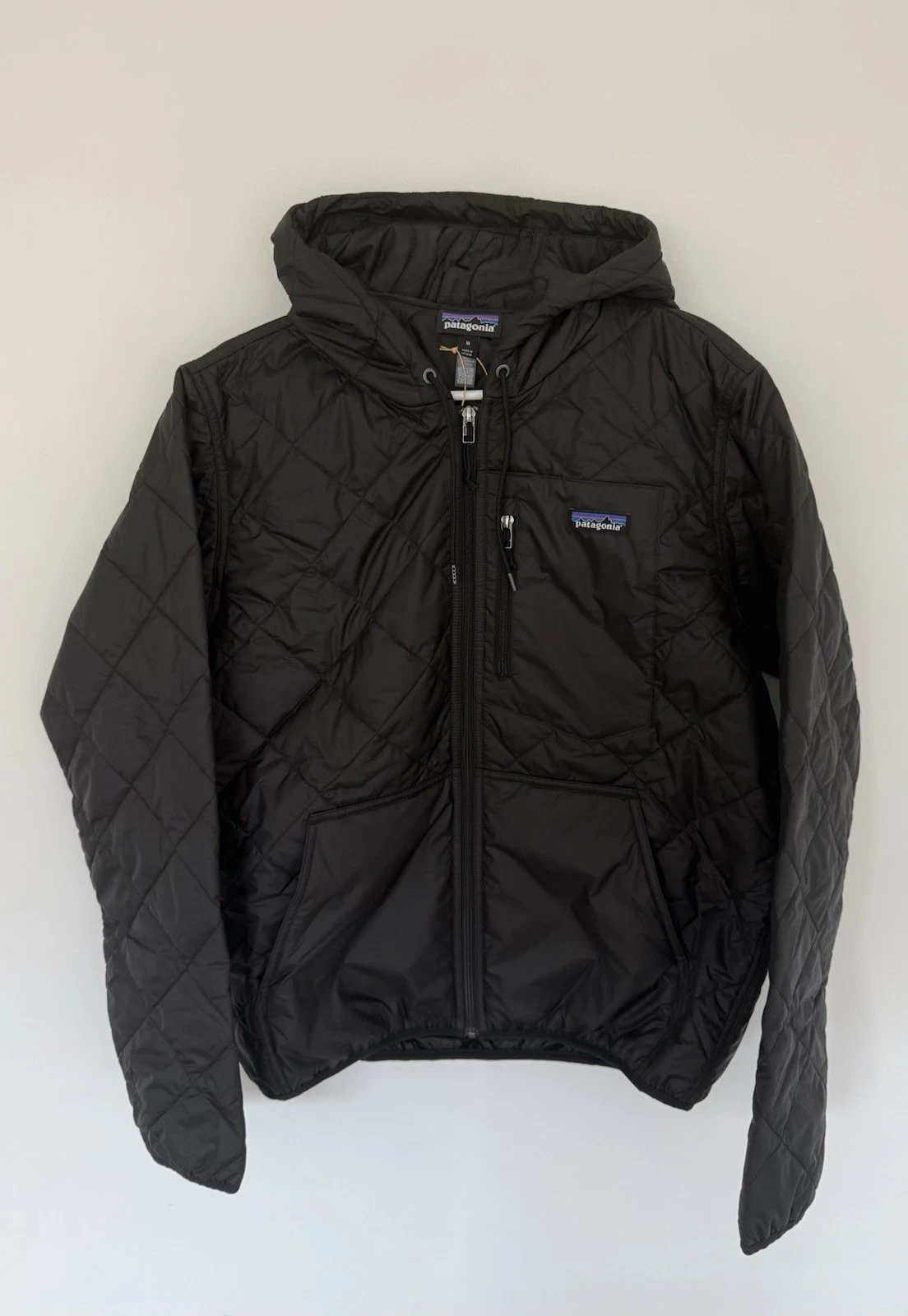 PATAGONIA Diamond Quilted Hoody Black Men's Size Large 27611 MSRP $199
