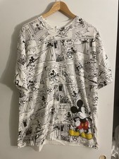 DISNEY WORLD MENS MICKEY MOUSE COMIC ALL OVER PRINT T-SHIRT TEE WHITE 2xl NWT