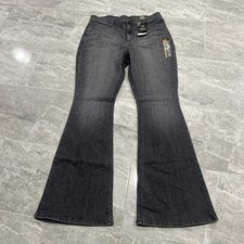 Lee Womens Legendary Mid Rise Flare Jean Denim Bottoms Comfort Blurred Gray New