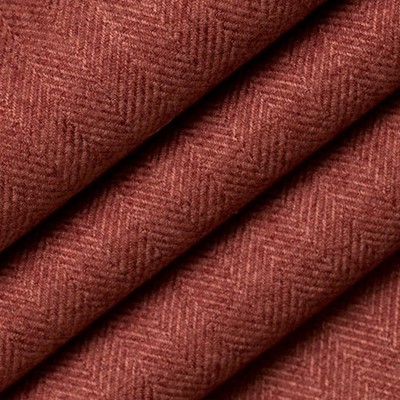 Atrium Geranium Pink Red Herringbone Woven Pattern Upholstery Fabric by the Yard