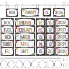 Flip Calendar for Classroom Bulletin Board Calendar with 55 Date Cards