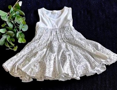 Jottum Boutique Girls Twirl Dress Size 4 EU 104 White Floral Tulle Party Easter