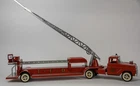 Vtg 1960s Tonka Hydraulic Aerial Ladder Fire Truck T.F.D. No. 5 - Pressed Steel