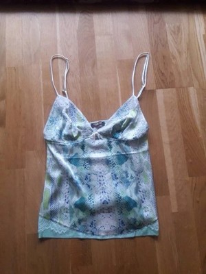 Roberto Cavalli top silk lace green