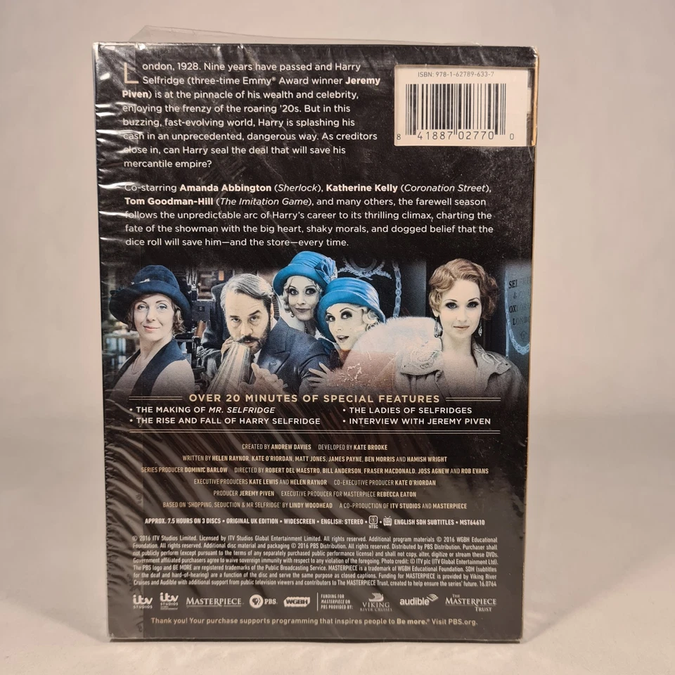 Mr. Selfridge Season 4 DVD 2016 Jeremy Piven NTSC Region 1 Brand New - Image 2 of 2